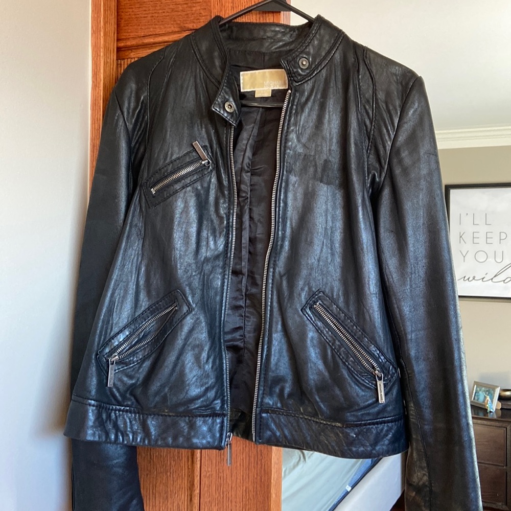 Michael Kors genuine leather Moto jacket